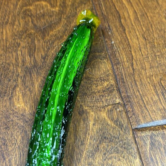 Murano style glass Vegetable 8"‎ Asparagus Green Handblown paper weight decor - Picture 4 of 8